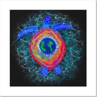 Psychedelic Sea Turtle Posters and Art